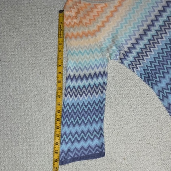 Sigrid Olsen Silk Rayon Zig Zag Pattern Pullover V Neck Top Petite Large Modern - Picture 11 of 13